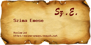 Szima Emese névjegykártya